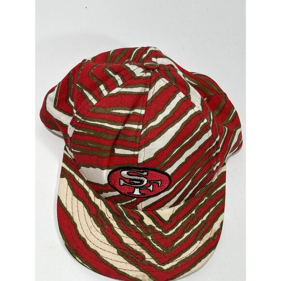 Vtg 90s‎ Zubaz San Francisco 49ers Tiger Print NFL Snapback Hat Cap Made in USA - Picture 3 of 7